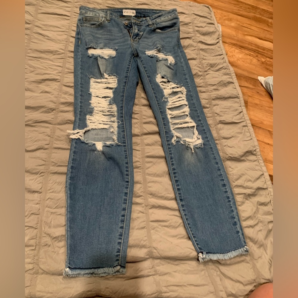 Cello Distressed Skinny Jeans
